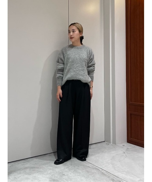 ESTNATION（エストネーション）の「ESTNATION / ミックスツイード ハイウエストタックパンツ（スラックス・レディース・ブラック系その他/ライトグレー/ブラック・38/36/34）」の20枚目の写真
