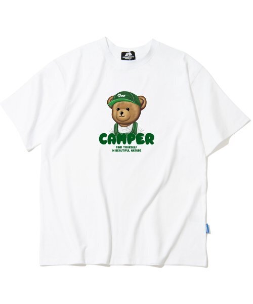 TRIPSHION(トリップション)の「キャンパーベアグラフィックTシャツ - ホワイト(Tシャツ/カットソー・メンズ・その他・LARGE/MEDIUM/X-LARGE)」の1枚目の写真