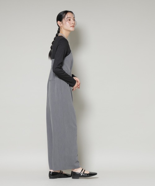 NANO universe（ナノユニバース）の「リブトップドッキングスーチングオールインワン（つなぎ/オールインワン・レディース・グレー/モカ・S/M）」の14枚目の写真