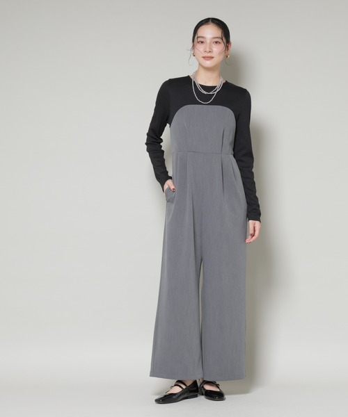 リブトップドッキングスーチングオールインワン（つなぎ