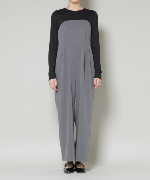 NANO universe（ナノユニバース）の「リブトップドッキングスーチングオールインワン（つなぎ/オールインワン・レディース・グレー/モカ・S/M）」の17枚目の写真