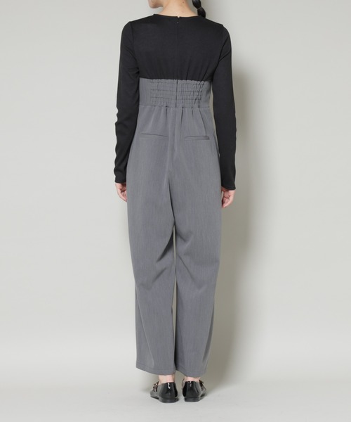 NANO universe（ナノユニバース）の「リブトップドッキングスーチングオールインワン（つなぎ/オールインワン・レディース・グレー/モカ・S/M）」の19枚目の写真