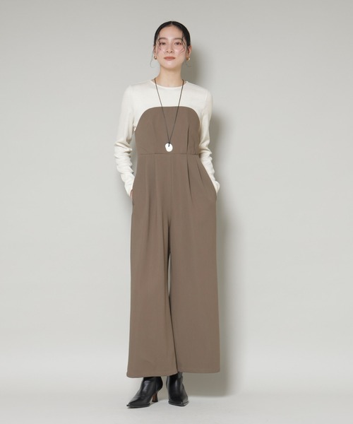 リブトップドッキングスーチングオールインワン（つなぎ