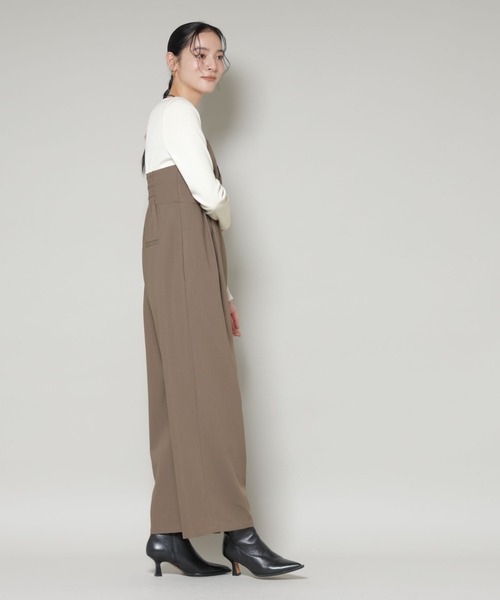 NANO universe（ナノユニバース）の「リブトップドッキングスーチングオールインワン（つなぎ/オールインワン・レディース・グレー/モカ・S/M）」の7枚目の写真