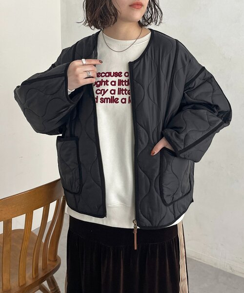 CPCM（シーピーシーエム）の「切替キルティングジャケット（ブルゾン・レディース・ベージュ/ブラック/カーキ・FREE）」の12枚目の写真