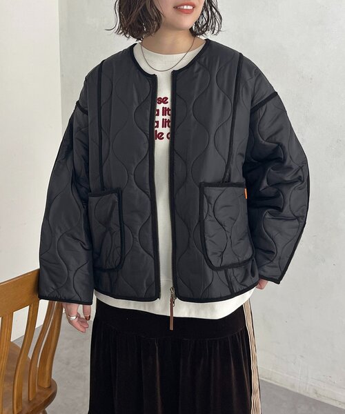 CPCM（シーピーシーエム）の「切替キルティングジャケット（ブルゾン・レディース・ベージュ/ブラック/カーキ・FREE）」の13枚目の写真