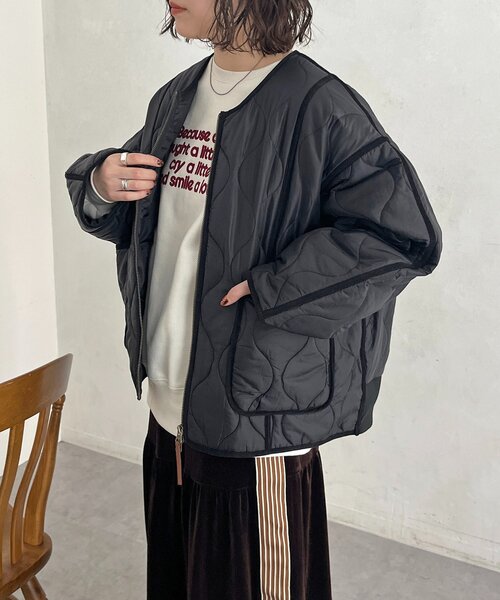 CPCM（シーピーシーエム）の「切替キルティングジャケット（ブルゾン・レディース・ベージュ/ブラック/カーキ・FREE）」の14枚目の写真