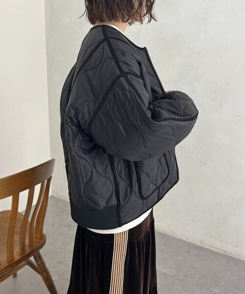 CPCM（シーピーシーエム）の「切替キルティングジャケット（ブルゾン・レディース・ベージュ/ブラック/カーキ・FREE）」の17枚目の写真