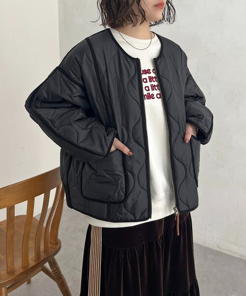 CPCM（シーピーシーエム）の「切替キルティングジャケット（ブルゾン・レディース・ベージュ/ブラック/カーキ・FREE）」の18枚目の写真