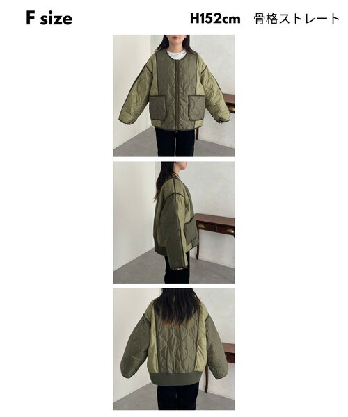 CPCM（シーピーシーエム）の「切替キルティングジャケット（ブルゾン・レディース・ベージュ/ブラック/カーキ・FREE）」の22枚目の写真