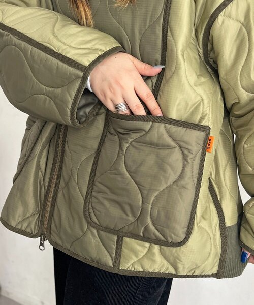CPCM（シーピーシーエム）の「切替キルティングジャケット（ブルゾン・レディース・ベージュ/ブラック/カーキ・FREE）」の10枚目の写真