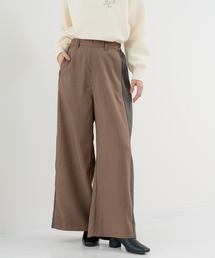 【refinedworks】ライン で魅せる 2トーンデザインパンツ