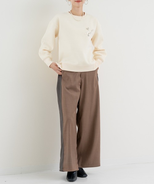 refinedworks(リファインドワークス)の「【refinedworks】ライン で魅せる 2トーンデザインパンツ(その他パンツ・レディース・ベージュ/カーキ・FREE)」の10枚目の写真