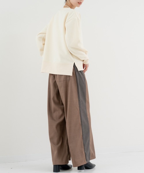 refinedworks(リファインドワークス)の「【refinedworks】ライン で魅せる 2トーンデザインパンツ(その他パンツ・レディース・ベージュ/カーキ・FREE)」の13枚目の写真
