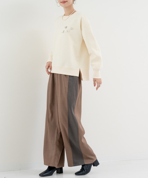 refinedworks(リファインドワークス)の「【refinedworks】ライン で魅せる 2トーンデザインパンツ(その他パンツ・レディース・ベージュ/カーキ・FREE)」の14枚目の写真