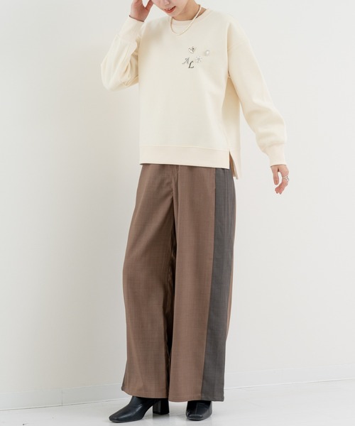 refinedworks(リファインドワークス)の「【refinedworks】ライン で魅せる 2トーンデザインパンツ(その他パンツ・レディース・ベージュ/カーキ・FREE)」の15枚目の写真