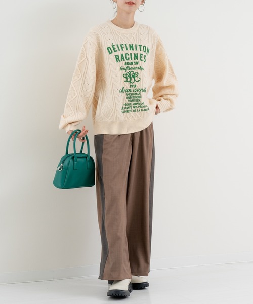 refinedworks(リファインドワークス)の「【refinedworks】ライン で魅せる 2トーンデザインパンツ(その他パンツ・レディース・ベージュ/カーキ・FREE)」の22枚目の写真