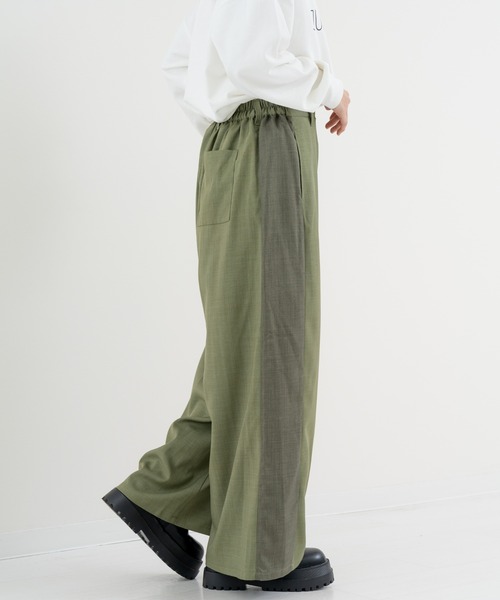 refinedworks(リファインドワークス)の「【refinedworks】ライン で魅せる 2トーンデザインパンツ(その他パンツ・レディース・ベージュ/カーキ・FREE)」の7枚目の写真