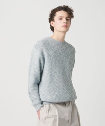 ATON/エイトン】WOOL WASHI CREWNECK SWEATER/ウール和紙クルーネック