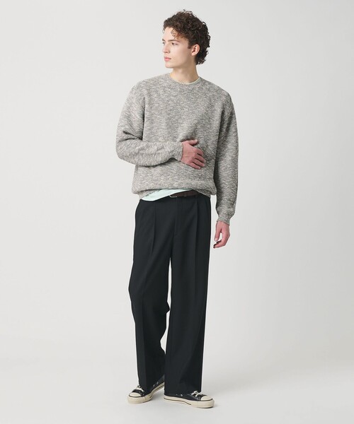 BEAUTY&YOUTH UNITED ARROWS（ビューティーアンドユースユナイテッドアローズ）の「ガーター ステッチ スラブ クルーネック ニット ウォッシャブル（ニット/セーター・メンズ・コバルトブルー/グレー・S/M）」の4枚目の写真