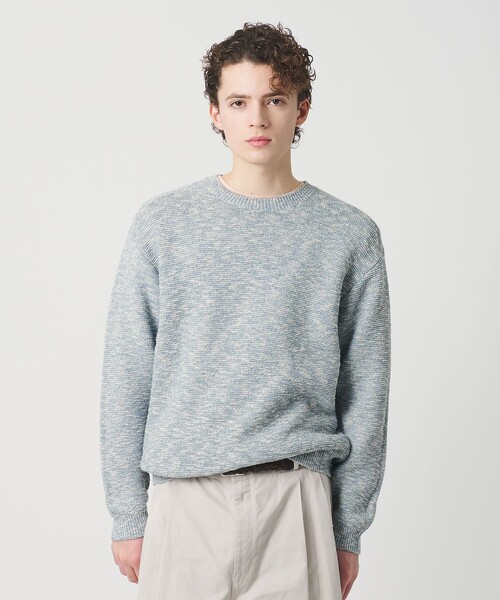 BEAUTY&YOUTH UNITED ARROWS（ビューティーアンドユースユナイテッドアローズ）の「ガーター ステッチ スラブ クルーネック ニット ウォッシャブル（ニット/セーター・メンズ・コバルトブルー/グレー・S/M）」の6枚目の写真