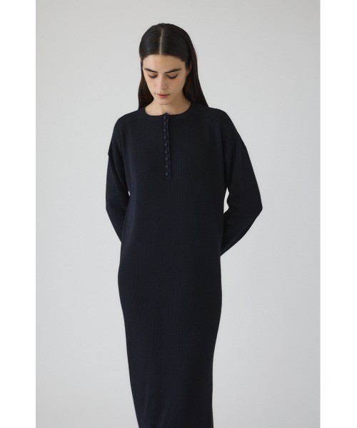 RIM.ARK（リムアーク）の「Fabric covered button dress ファブリックカバードボタンドレス（ドレス・レディース・ブラック/ダークネイビー/ベージュ/チャコールグレー・36/38）」の19枚目の写真