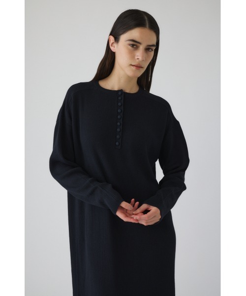 RIM.ARK（リムアーク）の「Fabric covered button dress ファブリックカバードボタンドレス（ドレス・レディース・ブラック/ダークネイビー/ベージュ/チャコールグレー・36/38）」の20枚目の写真