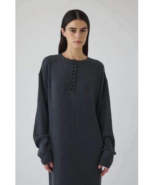 RIM.ARK(リムアーク)の「Fabric covered button dress ファブリックカバードボタンドレス(ドレス・レディース・ブラック/ダークネイビー/ベージュ/チャコールグレー・36/38)」の13枚目の写真