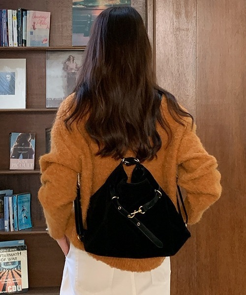 gossip!ロサンゼルス(ゴシップロサンゼルス)の「Y2Kガーリー大容量3WAYレトロショルダーバッグ(A5対応)(ショルダーバッグ・レディース・ブラック/ブラウン・FREE)」の2枚目の写真