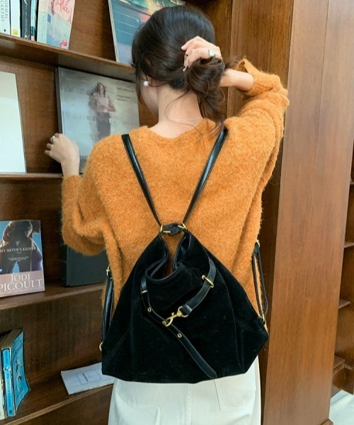 gossip!ロサンゼルス(ゴシップロサンゼルス)の「Y2Kガーリー大容量3WAYレトロショルダーバッグ(A5対応)(ショルダーバッグ・レディース・ブラック/ブラウン・FREE)」の16枚目の写真