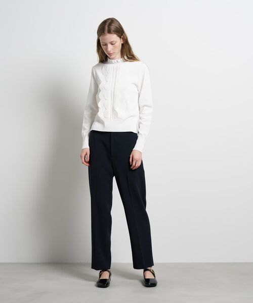 LANVIN en Bleu（ランバンオンブルー）の「スカラフリルニット（ニット/セーター・レディース・ブラック/ライトブルー/オフホワイト・38）」の10枚目の写真