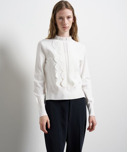 LANVIN en Bleu（ランバンオンブルー）の「スカラフリルニット（ニット/セーター・レディース・ブラック/ライトブルー/オフホワイト・38）」の13枚目の写真