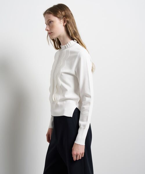 LANVIN en Bleu（ランバンオンブルー）の「スカラフリルニット（ニット/セーター・レディース・ブラック/ライトブルー/オフホワイト・38）」の14枚目の写真