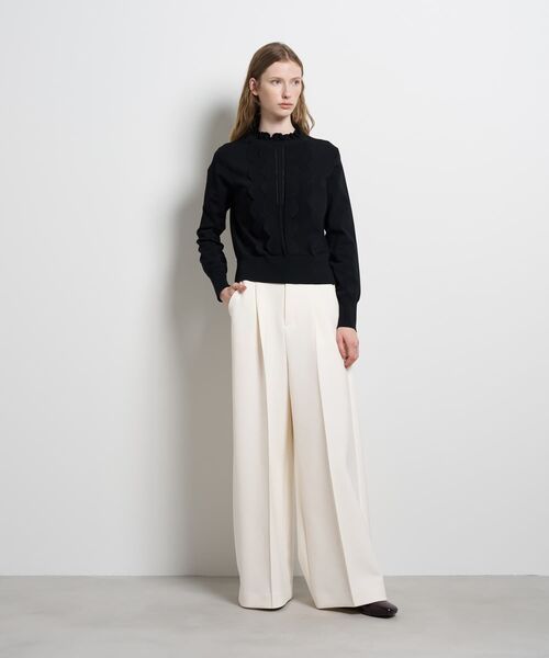 LANVIN en Bleu（ランバンオンブルー）の「スカラフリルニット（ニット/セーター・レディース・ブラック/ライトブルー/オフホワイト・38）」の19枚目の写真