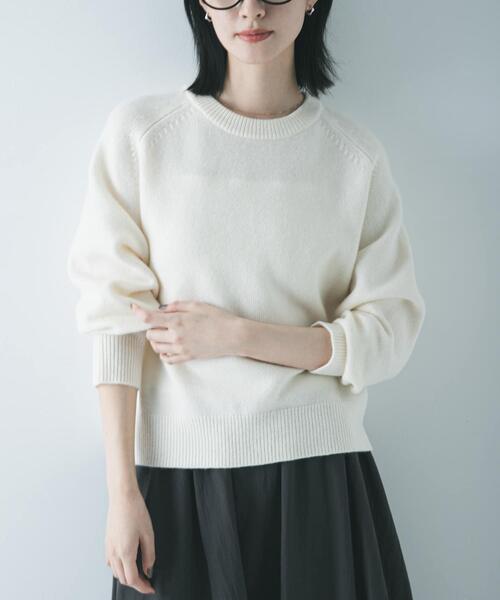 URBAN RESEARCH（アーバンリサーチ）の「ウォッシャブルウールカシミヤニット（ニット/セーター・レディース・オフホワイト/ブルー/レッド・FREE）」の20枚目の写真