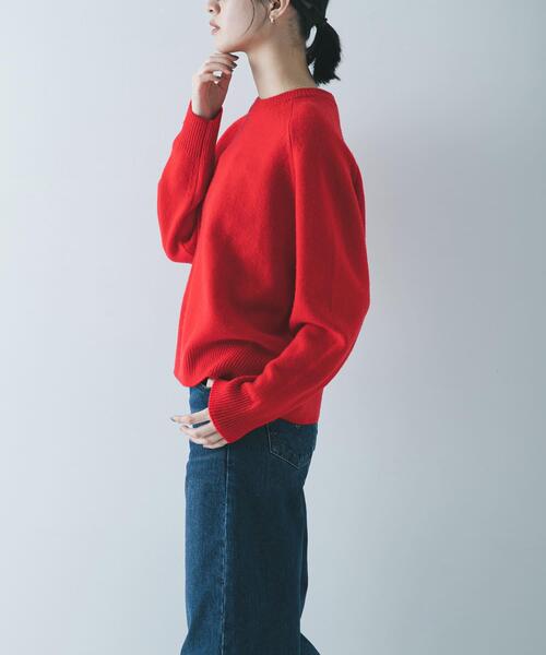 URBAN RESEARCH（アーバンリサーチ）の「ウォッシャブルウールカシミヤニット（ニット/セーター・レディース・オフホワイト/ブルー/レッド・FREE）」の8枚目の写真