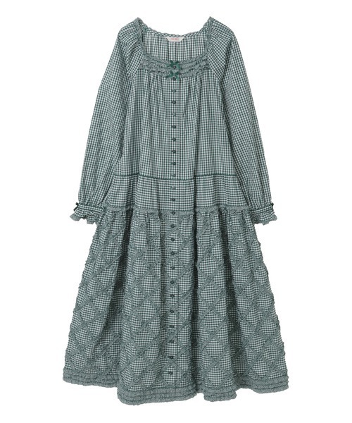 PINK HOUSE（ピンクハウス）の「ギンガムチェックミディワンピース（ワンピース・レディース・レッド/ブラック/グリーン/ブラウン・フリー）」の12枚目の写真