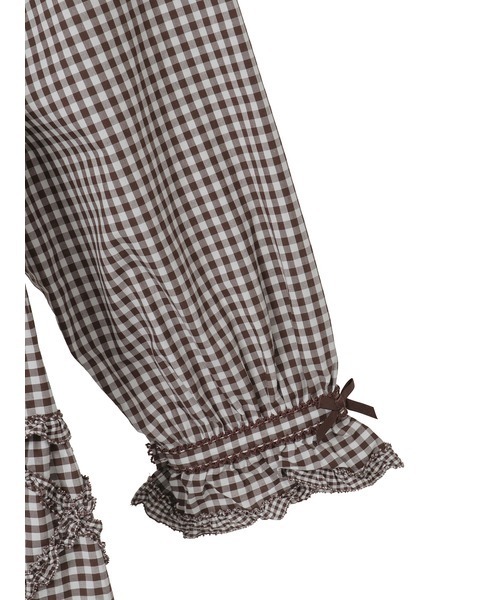 PINK HOUSE（ピンクハウス）の「ギンガムチェックミディワンピース（ワンピース・レディース・レッド/ブラック/グリーン/ブラウン・フリー）」の10枚目の写真