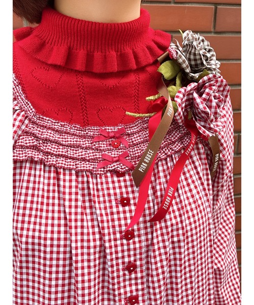 PINK HOUSE（ピンクハウス）の「ギンガムチェックミディワンピース（ワンピース・レディース・レッド/ブラック/グリーン/ブラウン・フリー）」の20枚目の写真