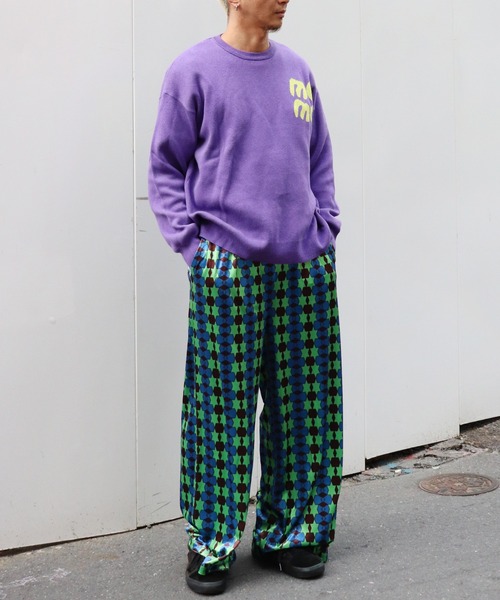 moyan ecri(モヤン エクリ)の「<moyan ecri>カットベロア総柄イージーパンツLink our Ties Easy pants(その他パンツ・レディース・ブルー系その他/オレンジ系その他・M/L)」の11枚目の写真