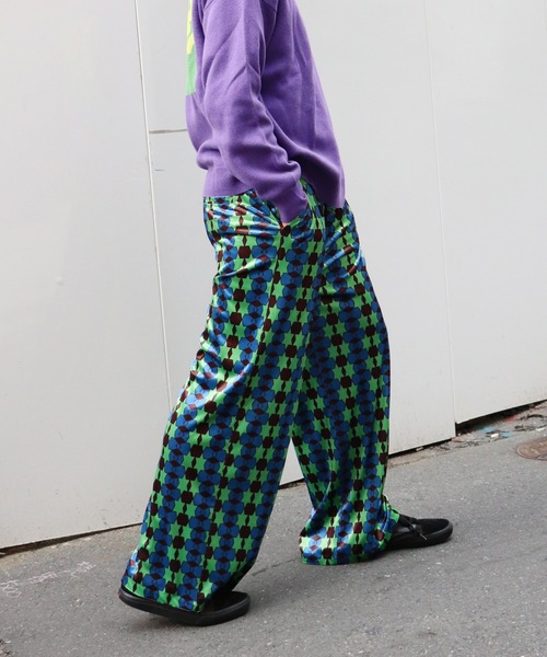 moyan ecri(モヤン エクリ)の「<moyan ecri>カットベロア総柄イージーパンツLink our Ties Easy pants(その他パンツ・レディース・ブルー系その他/オレンジ系その他・M/L)」の13枚目の写真