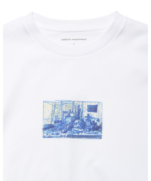 uniform experiment（ユニフォームエクスペリメント）の「MICHAEL CHERNO: SKETCH TEE（Tシャツ/カットソー・メンズ・ブラック/ホワイト・5/4/3/2/1）」の8枚目の写真