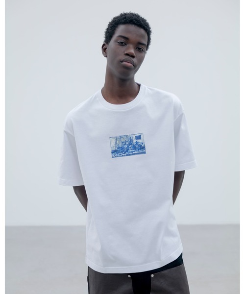 uniform experiment（ユニフォームエクスペリメント）の「MICHAEL CHERNO: SKETCH TEE（Tシャツ/カットソー・メンズ・ブラック/ホワイト・5/4/3/2/1）」の3枚目の写真