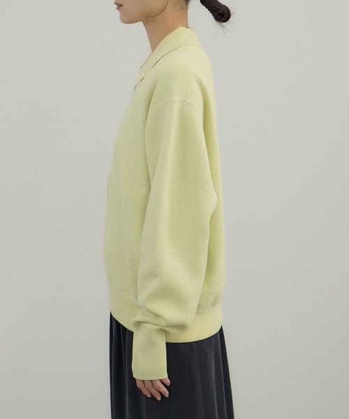 SALON adam et rope'(サロン アダム エ ロペ)の「クレープスウェットライクポロプルオーバー(スウェット・レディース・チャコールグレー/オフホワイト/グリーン系その他・FREE)」の19枚目の写真