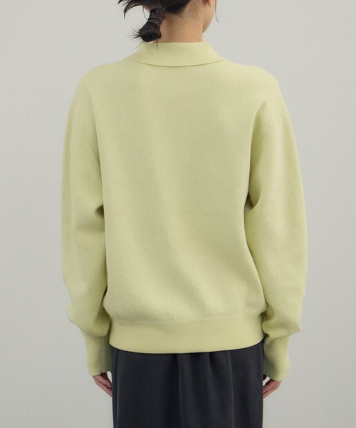 SALON adam et rope'(サロン アダム エ ロペ)の「クレープスウェットライクポロプルオーバー(スウェット・レディース・チャコールグレー/オフホワイト/グリーン系その他・FREE)」の20枚目の写真
