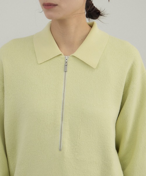 SALON adam et rope'(サロン アダム エ ロペ)の「クレープスウェットライクポロプルオーバー(スウェット・レディース・チャコールグレー/オフホワイト/グリーン系その他・FREE)」の21枚目の写真