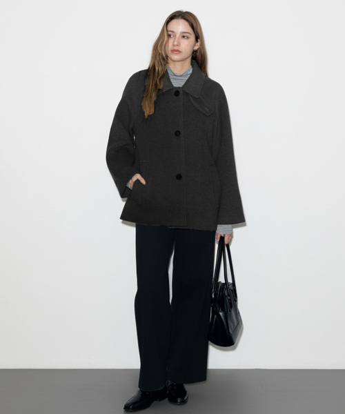 BRILLEMONTHS（ブリルモンス）の「カシミヤバルマカンハーフコート[チャコール]（チェスターコート・レディース・その他・SMALL/MEDIUM）」の2枚目の写真