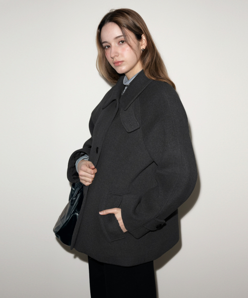 BRILLEMONTHS（ブリルモンス）の「カシミヤバルマカンハーフコート[チャコール]（チェスターコート・レディース・その他・SMALL/MEDIUM）」の3枚目の写真