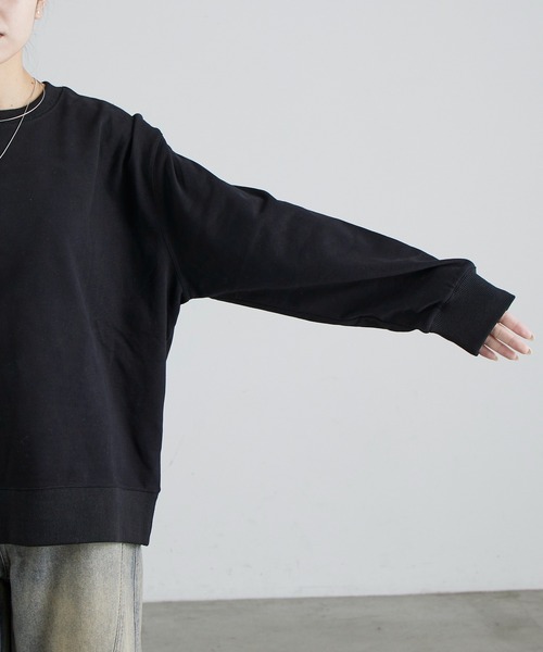 Lui's（ルイス）の「後ろデザインミニ裏毛ロンT（Tシャツ/カットソー・レディース・ライトグレー/ブラック/オフホワイト・FREE）」の14枚目の写真