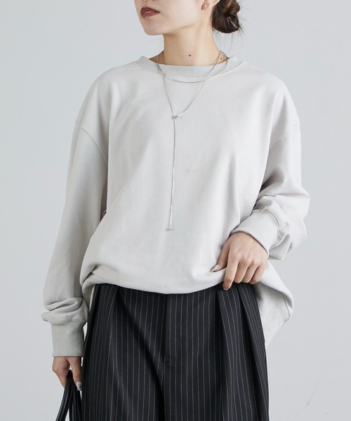 Lui's（ルイス）の「後ろデザインミニ裏毛ロンT（Tシャツ/カットソー・レディース・ライトグレー/ブラック/オフホワイト・FREE）」の20枚目の写真